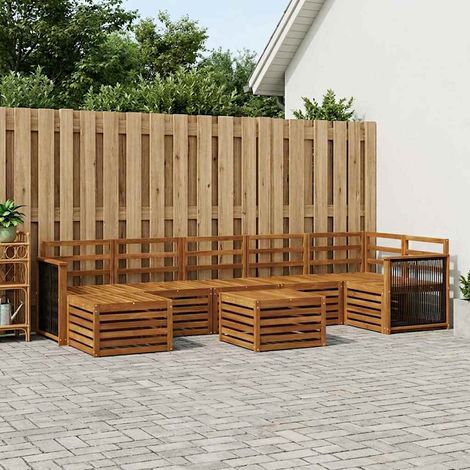 vidaXL Outdoor Sofa Set 7 pcs Natural Solid Acacia Wood (1/5)