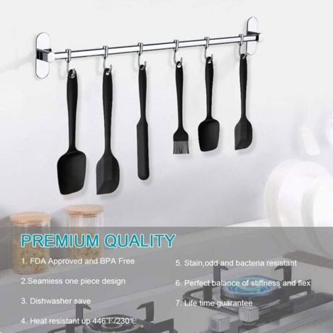 Kit de spatules en silicone - - 6 pièces - Antiadhésif - Résistant jusqu'à 260°C - Sans BPA (1/4)