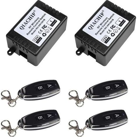 1 Interrupteur Récepteur RF 433mhz, Module Relais 1 Canal DC 12v, 4 Transmetteurs Pour Portail (1/5)