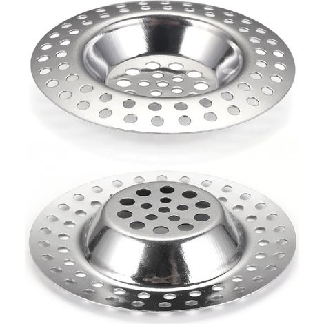 2 Pcs Filtre évier Cuisine, Tamis lavabo en INOX, Filtre Cheveux Douche, Filtre de Vidange pour évier, Grille Evier Cuisinepour Salle de Bain Cuisine (1/5)