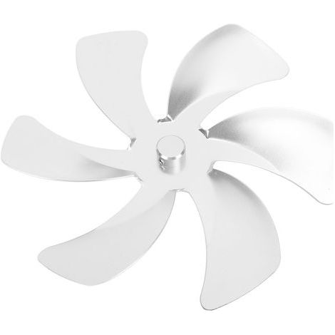 6-flügeliger Ofenlüfter aus Aluminiumlegierung, verbessert die Warmluftzirkulation, Kaminersatz, silberfarben (1/5)