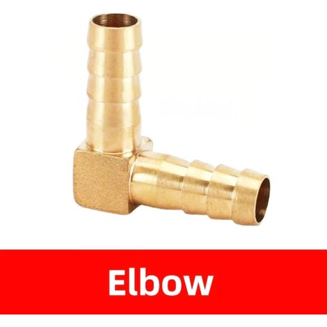 Raccord coudé 2 voies - Embout cannelé 6 mm - 1 pièce - Raccord en laiton - Té - Adaptateur 3 voies - Embout cannelé 4/5/6/8/10/12/16 mm - Raccord de tuyau d'eau en laiton (1/5)