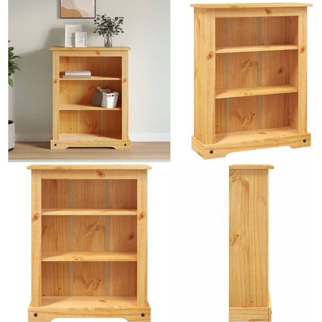 Bücherschrank 3 Fächer Mexiko-Stil Kiefernholz 80x29x100 cm - Holz Regal - Buche Schrank - Bücherregal - Mexikanischer Stil - Landhaus Deko - Home & Living (1/5)