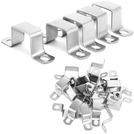 20 Pack U Shape Connector Bracket 28x31mm - 304 Stainless Steel Square Clamp for Support Channel, U Profile, Square Pipes (1/5)