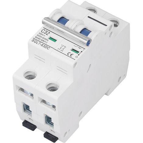 Disjoncteur miniature CC bipolaire 500 V 32 A, sectionneur à montage sur rail DIN pour système photovoltaïque solaire (1/5)