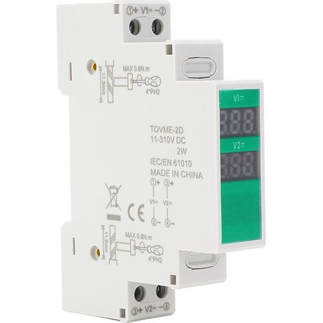 DIN Rail Voltmeter DC 11V to 310V Voltage Range Digital LCD Display Din A Mount Meter (1/4)