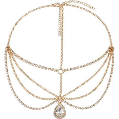Couronne de cheveux exotique de princesse européenne et américaine, élégant pendentif de front en cristal de reine des fées, style ethnique de mariée antique (1/5)