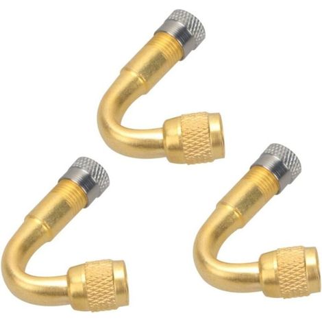 Bardusch-3 Pièces Adaptateurs de Valve de Pneu Rallonges à Degrés pour Gonflage de Voitures Camions Remorques et Véhicules Couleur (1/4)