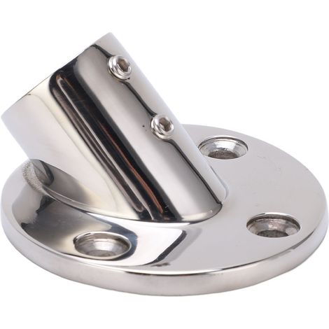 Support plat rond pour rambarde de bateau, inox 316 marine, angle 45°, pour tube 25mm/1in (1/5)