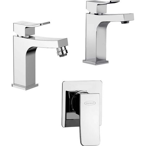 Set miscelatori lavabo + bidet + incasso doccia Jacuzzi  rubinetteria Tank ottone cromato per piletta clic clac (1/5)
