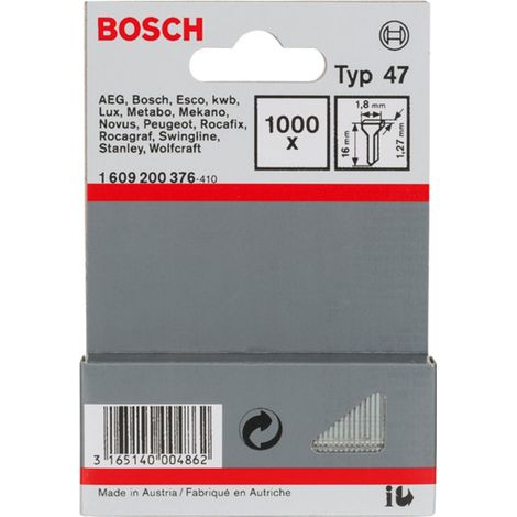 Bosch Accessories 1609200376 Tackernägel Typ 47 Produktabmessung, Länge 16 mm 1000 St.