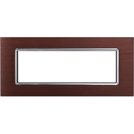 Ettroit Plaque compatible Bticino Livinglight 7 modules aluminium couleur bronze - LN86710