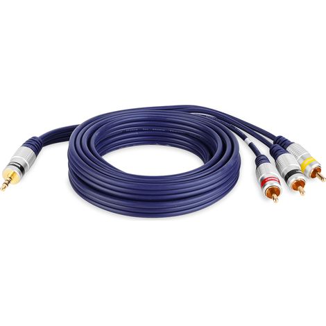 Cable jack de 3,5 mm y 4 polos - 3 conectores RCA cinch vitalco Cable jack de 3,5 mm y 4 polos - 3 conectores RCA cinch vitalco 2,5 m (JKD80) (1/5)