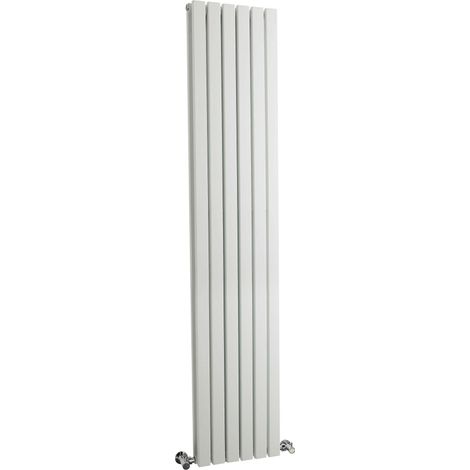 Square Vertical Double Panel Radiator - 1800mm x 354mm - 3641 BTU - Satin White