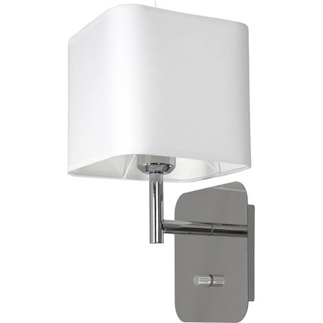 Applique Milagro Napoli ML6359 cromo/bianco E27 60W tessuto (1/3)