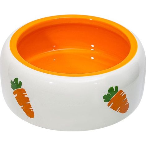 Bassin de nourriture pour lapin Fournitures pour animaux de compagnie Bol en céramique Mignon dessin animé Carotte Lapin Bol d'alimentation pour lapin (1/4)