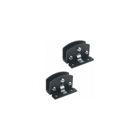 2 cerniere per ante in vetro per vetrine/cassettiere per vini/cerniere a clip (adatte per vetro di spessore 5-8 mm - nere), ricambi per cerniere - nere - argento - Crezuo (1/4)