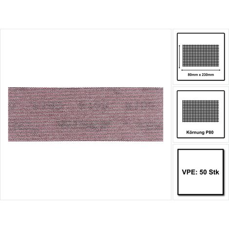 Mirka Abranet Netz-Schleifstreifen 80x230 mm Klett / Korn P80 / 50 Stk / zum Schleifen von Holz, Spachtel, Lack, Kunststoff / 5417505080
