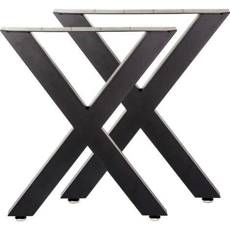 Base per tavolo 72x60 cm con gambe tavolo a forma di X colore nero (1/5)