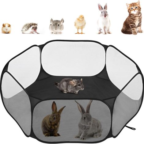 1 Parc Pour Petits Animaux, Tente Imperméable, Cadre Acier, Clôture Extérieure, Poussin Lapin