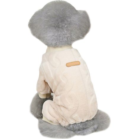 1 pyjama chien, combinaison hiver en velours corail, pour petits chiens, taille M à XXL, adapté aux chiots de 2 à 9 kg (1/5)