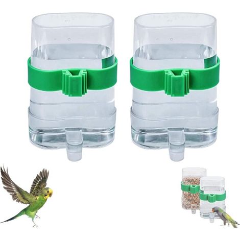 2 Pièces Mangeoire à Oiseaux, Accessoires pour Cage à Oiseaux, Mangeoire Transparente, Oiseaux Mangeoires Eau Automatique, pour Oiseaux, Perroquets (1/5)