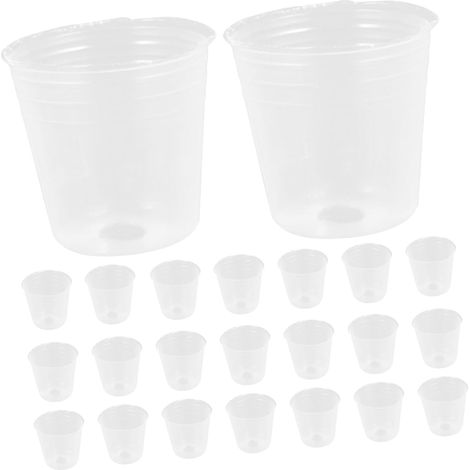 Set mit 50 Orchideentöpfen – Transparenter PP-Kunststoff – Mit Abflusslöchern – Für Sämlinge und Sukkulenten – 5 x 5 x 4,5 cm (1/5)