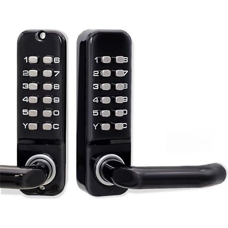 Front and rear combination, waterproof mechanical code lock, 1 to 11-digit code combination, black (1/3)