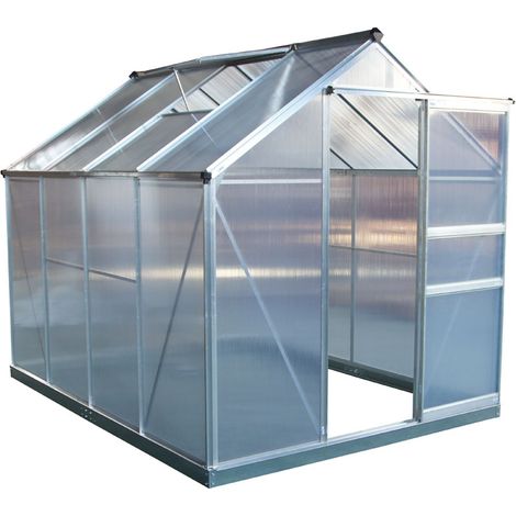 Westmann Aluminium Gewächshaus Flora 68  Silber  252x192x201 cm