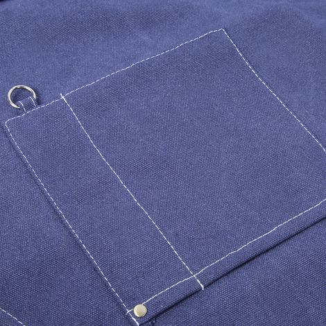 Wasserdichte, blaue Küchenschürze aus Canvas mit Taschen, Einheitsgröße, im Set erhältlich (1/5)