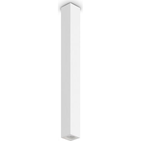 Ideal Lux LOOK Spot encastré carré de 75 cm à montage en surface, pour plâtre, 1 ampoule GU10