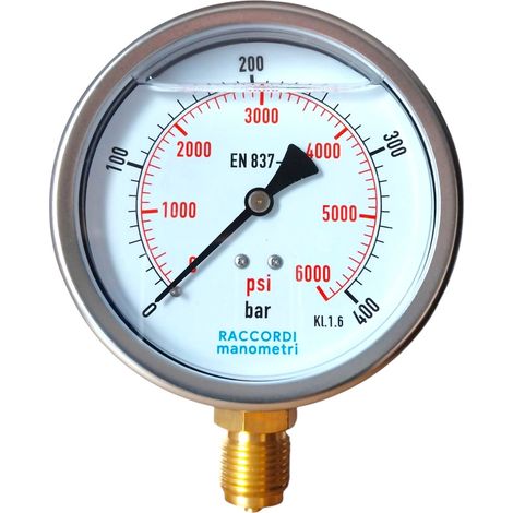 Manómetro inferior MG1-100 400 bar rosca 1/2" (1/5)