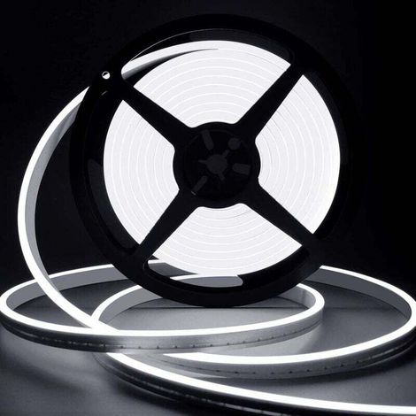 10M 12V 6000K White LED Strip, IP65 Waterproof, Flexible Silicone – Cuttable for Indoor and Outdoor Lighting – Light Panels, Terraces, Swimming Pools (1/4)