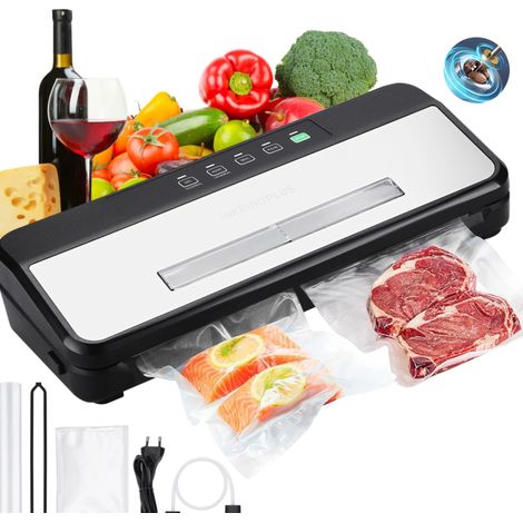 Lebensmittel-Vakuumiergerät, INKBIRD INK-VS03, 6 Modi, 180 W, integrierter Cutter, Vakuumiergerät, LED-Beleuchtung, Beutelrollen, 5 vormontierte Beutel (1/5)