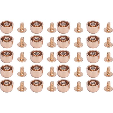 20er-Set Ledernieten 10x6 mm, konkav, mit Eimerkopf, Zinklegierung, 7 mm Kreuzniet-Set für Gürtel, Handtaschen, Schuhe, Gold (1/5)