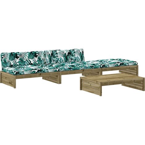 Maison Exclusive - Set Divani da Giardino 4pz con Cuscini Legno Impregnato di Pino (1/5)