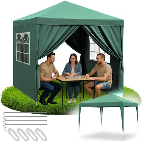 Pavillon de jardin, tente commerciale, tonnelle de réception, 4 parois latérales, fenêtres, XXL (1/5)