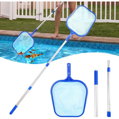 Écumoire de piscine,filet de nettoyage manuel des débris,pour le nettoyage des piscines, baignoires et spas,perche télescopique de 35 à 105 cm (1/5)