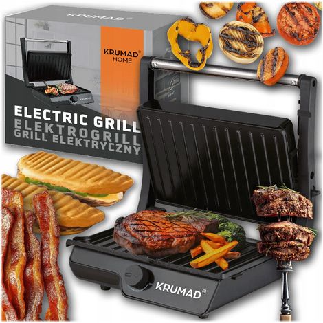 Parrilla eléctrica para sándwiches panini, extensible, con contacto, 2000 W. (1/5)