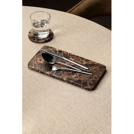 SKLUM Rechteckiges Servierbrett 40x20 cm aus Zairex-Marmor Brauner Marmor Emperador