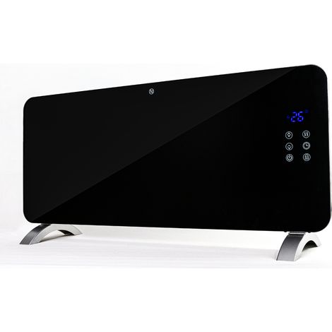 Radiador eléctrico cristal Gaban 2000w negro  Control Wifi, 2 potencias, pantalla LED, protección contra sobrecalentamiento (1/5)