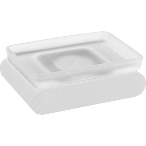 Porte-savon FLORI, verre dépoli, blanc mat (1/2)