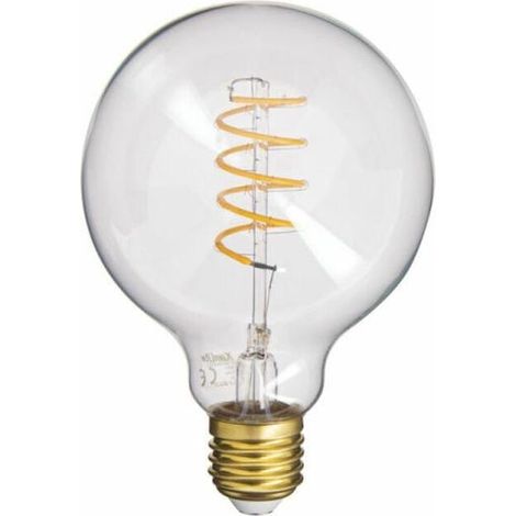 Ampoule LED G95 Vintage E27, 4W (équiv. 28W), 300 lumens, blanc chaud, culot standard, idéale déco, modèle Xanlite RFDE280B95S (1/5)