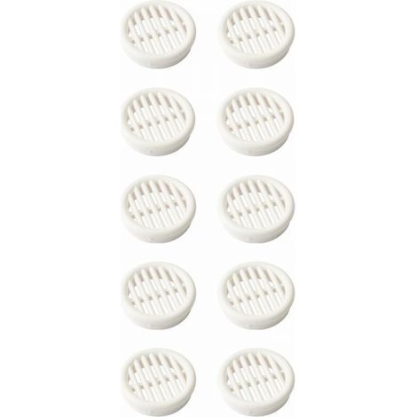 10x Round Plastic Ventilation Grille, 39.5mm Recessed Diameter, 11mm Height, Ventilation Cover, Ceiling/Wall Protection, White (1/3)