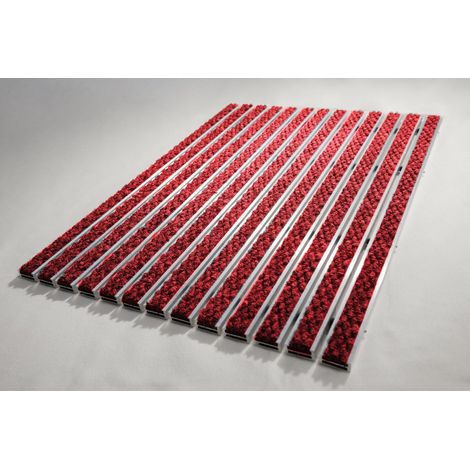Paillasson encastrable 17mm Cadre alu 20mm 80x50cm Rouge (1/4)
