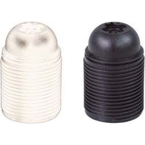 10PZ PORTALAMPADA E27 TERMOPLASTICO FILETTATO - colore nero