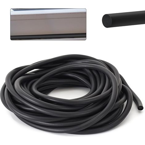 5 mètres de cordon d'étanchéité en mousse, diamètre 3 mm, rond, EPDM, pour joints, noir, profilé de remplissage pour le joint des portes, fenêtres, murs et plafonds (1/5)