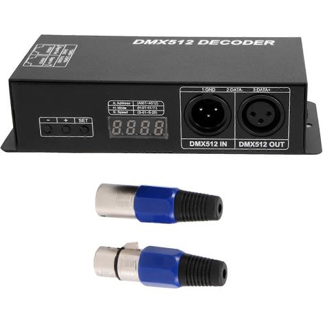 Contrôleur LED DMX haute puissance, décodeur/variateur/driver DMX 512, 12 V-24 V CC pour rubans ou lampes LED RGB (3 canaux) (1/5)