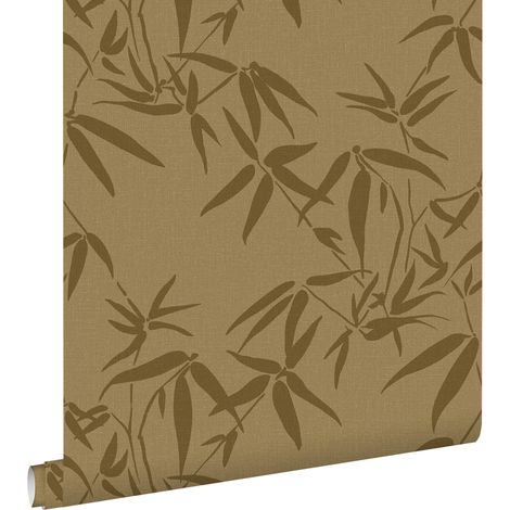 papier peint feuilles de bambou jaune ocre - ESTAhome (1/5)