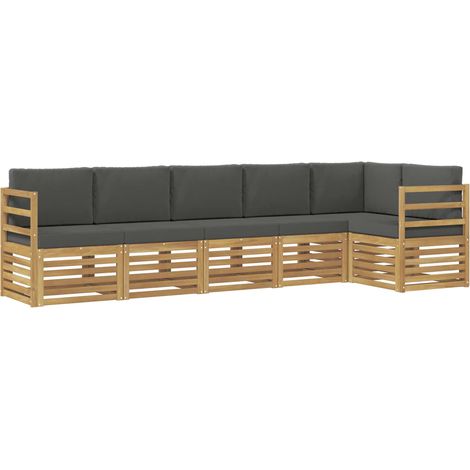 Conjunto de sofás de exterior 6 pcs Blanco y Antracita vidaXL (1/5)